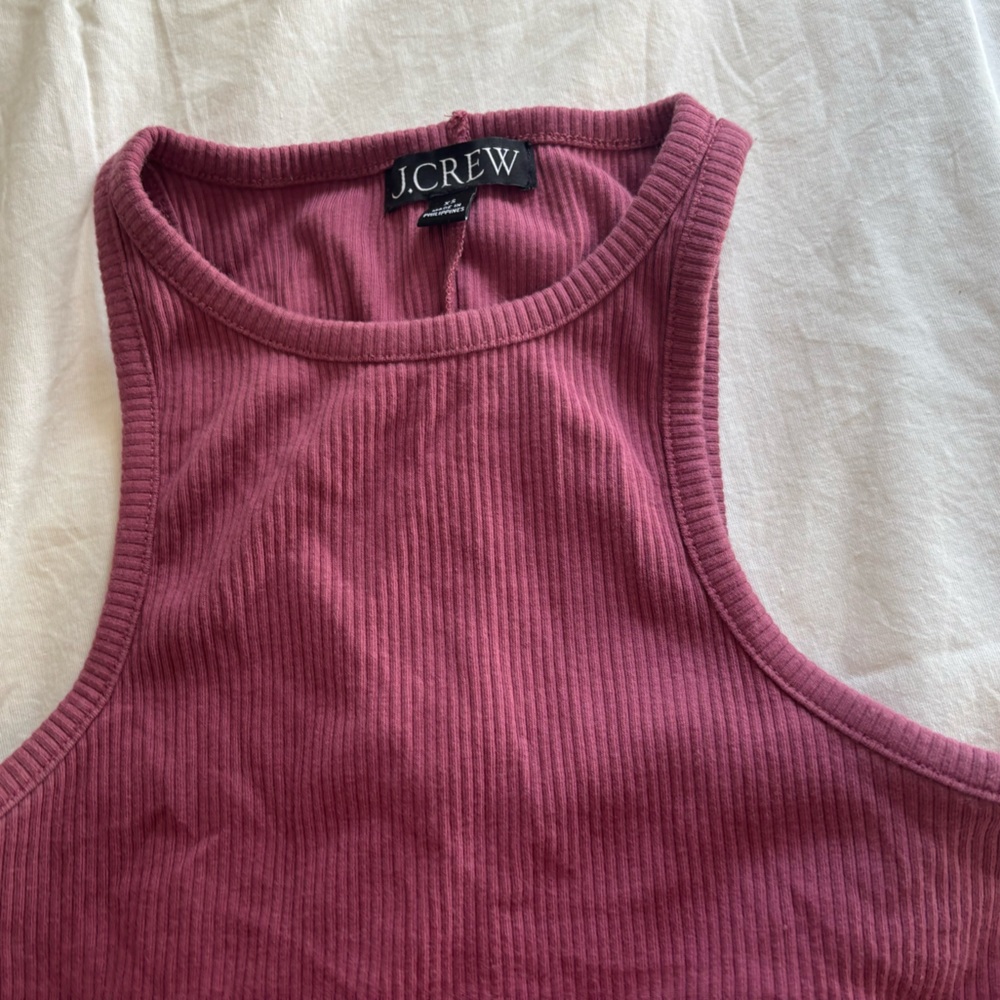 Ribbed High Neck Tank Top